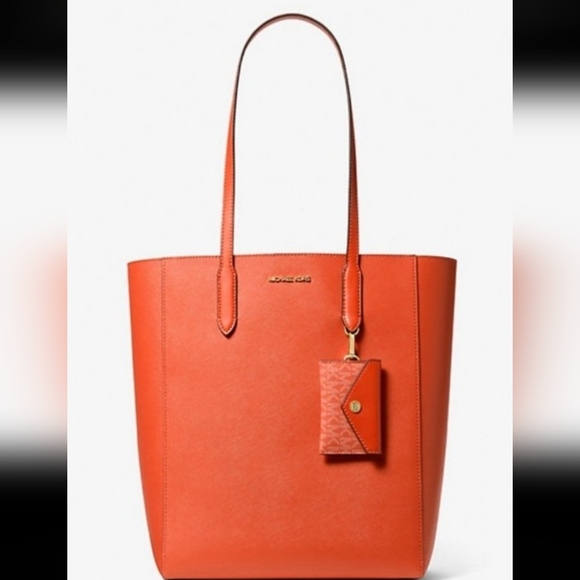 Nwt $498 Michael Kors Orange Tote Bag - Picture 2 of 7